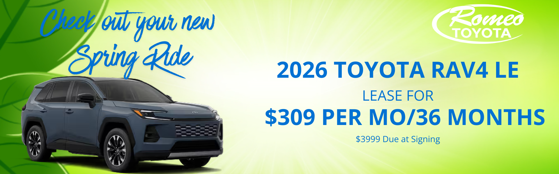 RAV4 LE best leases in town at Romeo Toyota of Glens Falls, 